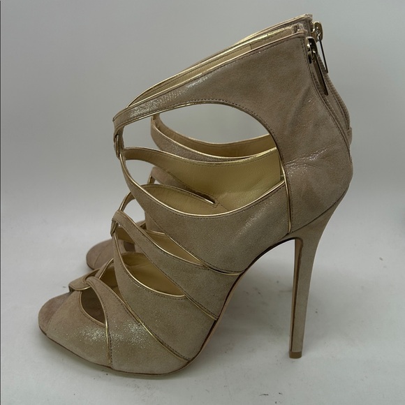 Jimmy Choo Auth Glittery Beige Leather Stiletto Heels Shoes **Size 38/US 8**🔥🔥 - Picture 3 of 9